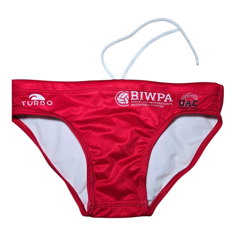 Turbo Water Polo Briefs Red BIWPA Barcelona UAC Swim Suit Men's Size 30 Spain